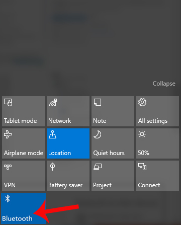 Turn on Bluetooth on a Windows 10