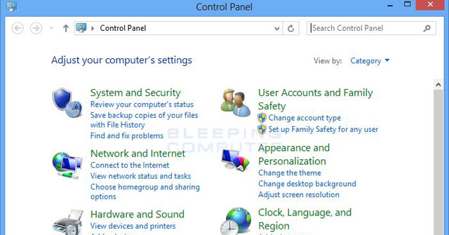 How to open Control Panel on Windows 10, 8.1, 7