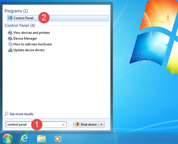 In Windows 7, you will have to open the Start Menu and enter the keyword 