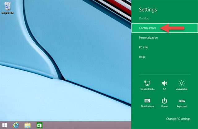 Using the Settings Charm (Windows 8.1 only)