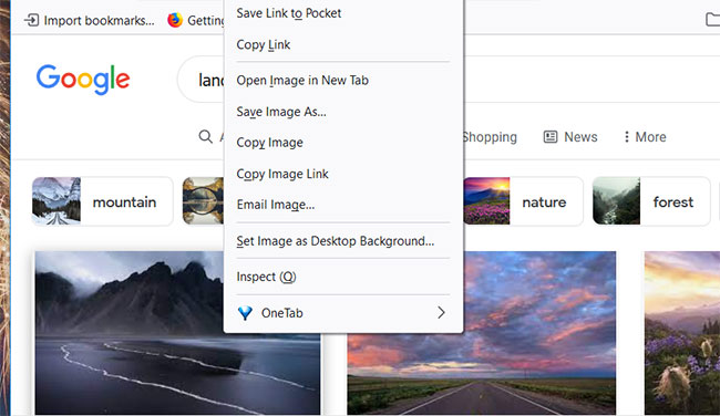 Firefox's Set Image as Desktop Background option