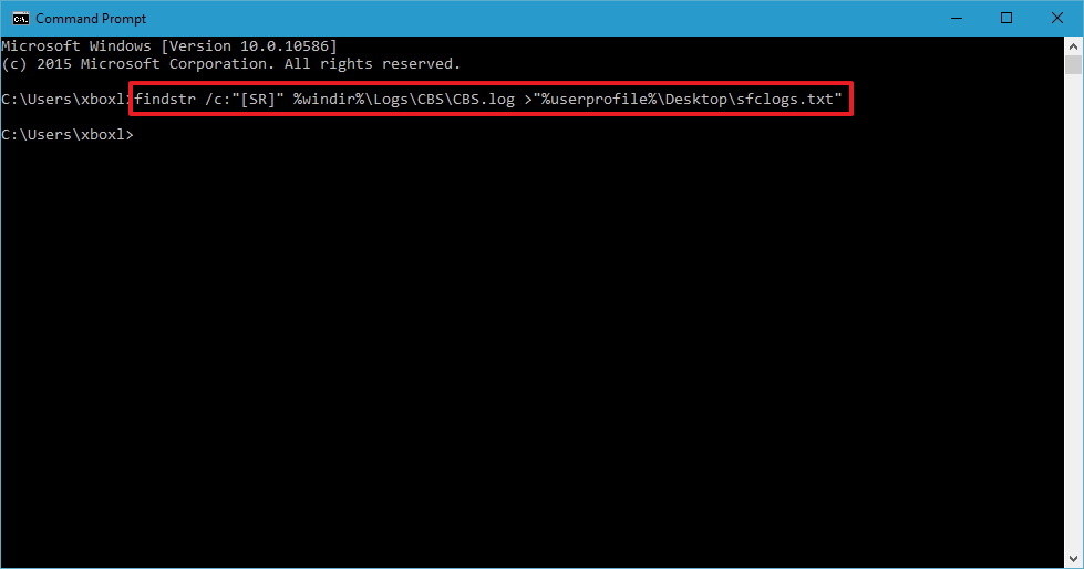 Type command into Command Prompt