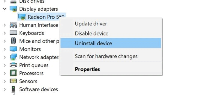 Reinstall the video driver