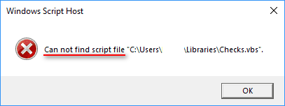 Windows Script Host Can Not Find Script File