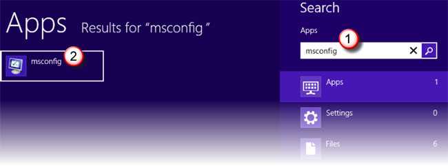 Select msconfig