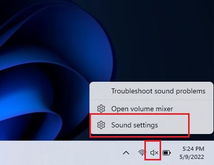 Select Sound Settings