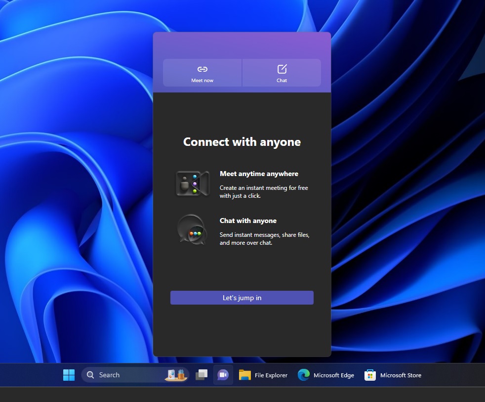 Microsoft Teams Chat in Windows 11